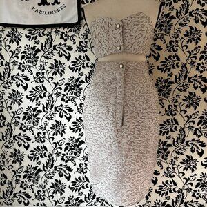 Michael Hoban/North Beach-Leather Cream Leopard 2 Piece Suit/ Bra  Size 5/6